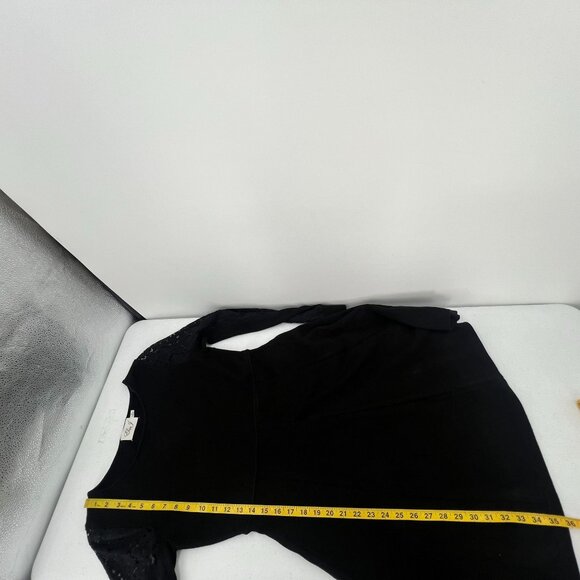 NWT Eliza J M Black Lace Sleeve Sweater Dress A-Line Knit Holiday Feminine - Picture 8 of 11